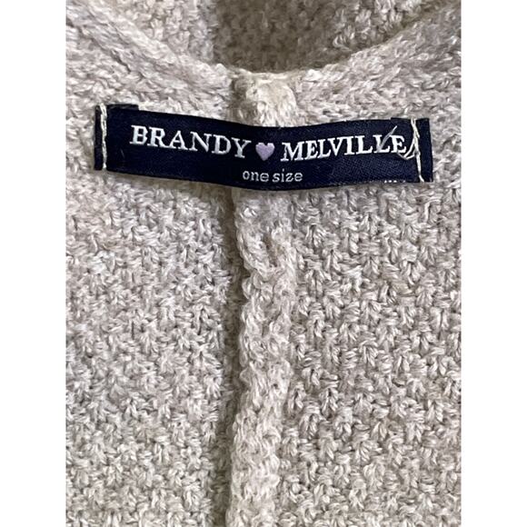 Brandy Melville Oat Beige Open Front Knit Cardigan Made in Italy One Size - Picture 2 of 6